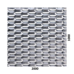 Ťahokov Al, kosoštvorcové oko, mostík: 8mm, 2000x1000x2mm Ťahokov Al, kosoštvorcové oko, mostík: 8mm, 2000x1000x2mm